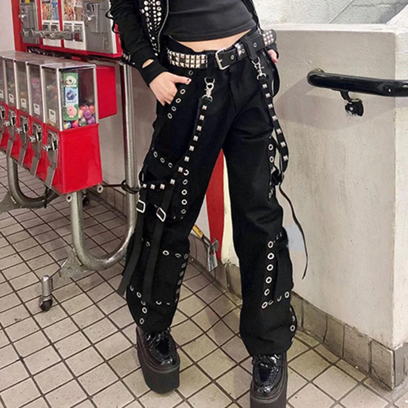

2022 Summer New Spice Dark Gothic Street Corns Women Cargo Pants