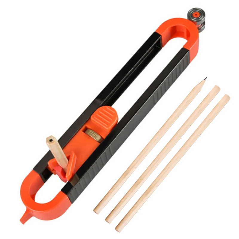 

1Pcs Profile Scribing Ruler Contour Gauge with Lock Adjustable Locking Woodworking Measurement Tools +3PC Pencils