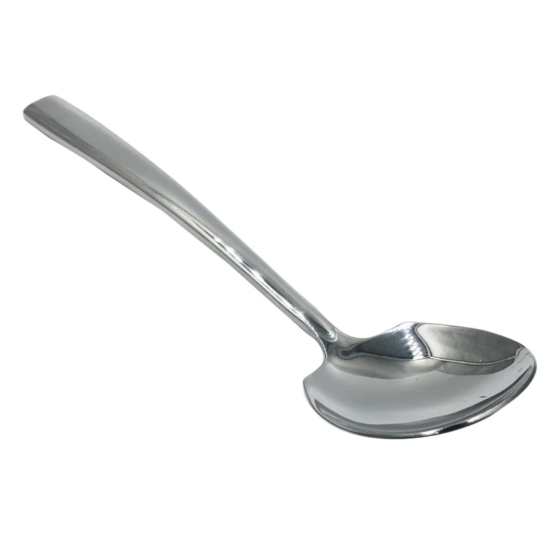 1Pc Thicken Dinner Dish Soup Rice Western Restaurant Bar Cafe Public Spoon Large Stainless Steel Round Head Buffet Serving Spoon images - 6