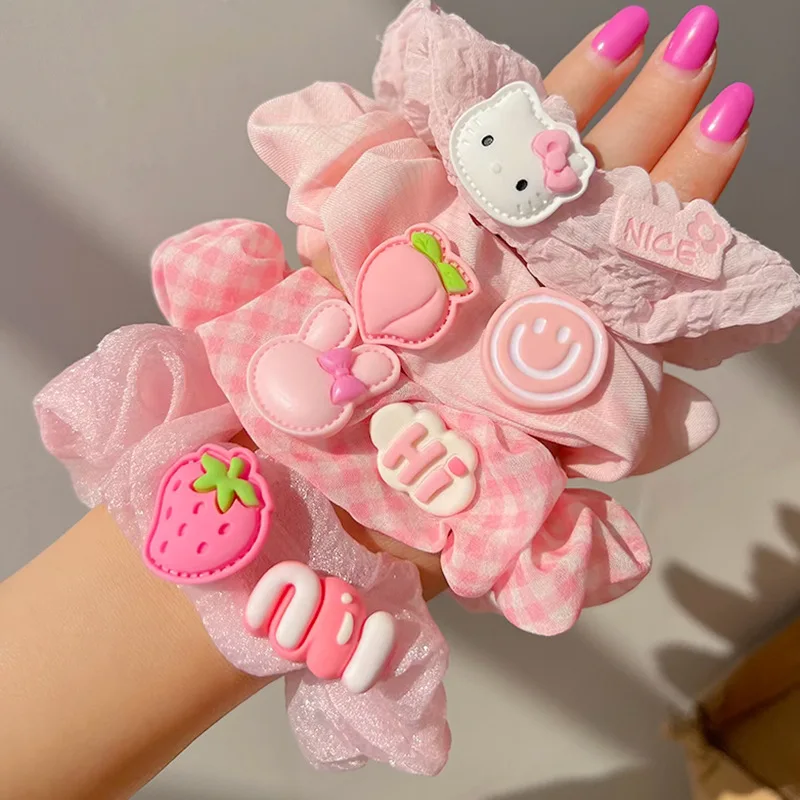 

2 шт., милые кольца для волос с рисунком «Hello Kitty»