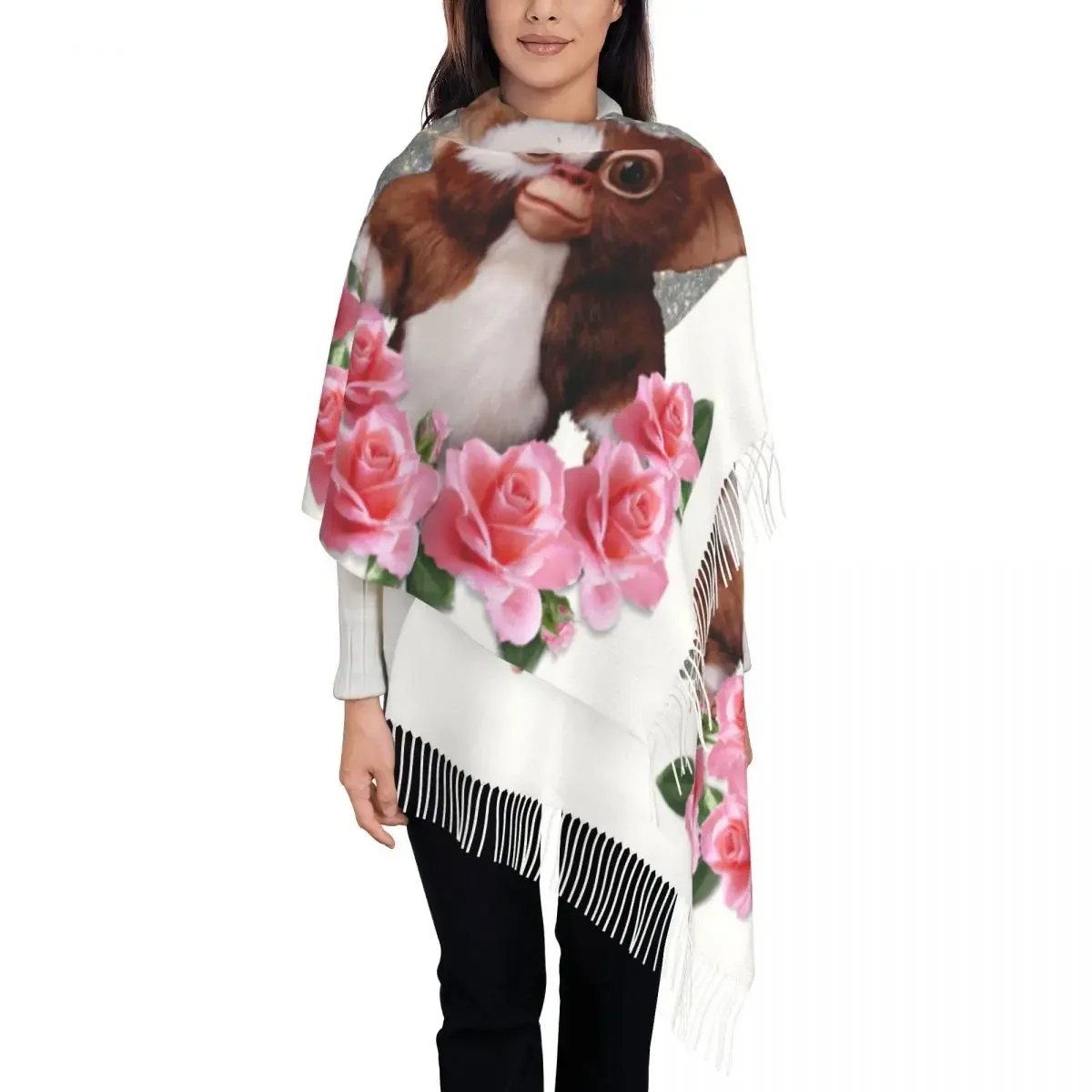 Mogwai Gremlins с цветами искусственная мягкая вещь шали палантины женские зимние шарфы