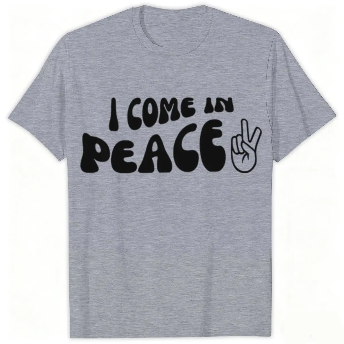 Фото Футболки для пар с принтом «Peace/I Come in Peace», забавный буквенный узор, женские и мужские футболки, одинаковые футболки для влюбленных, подарки №4