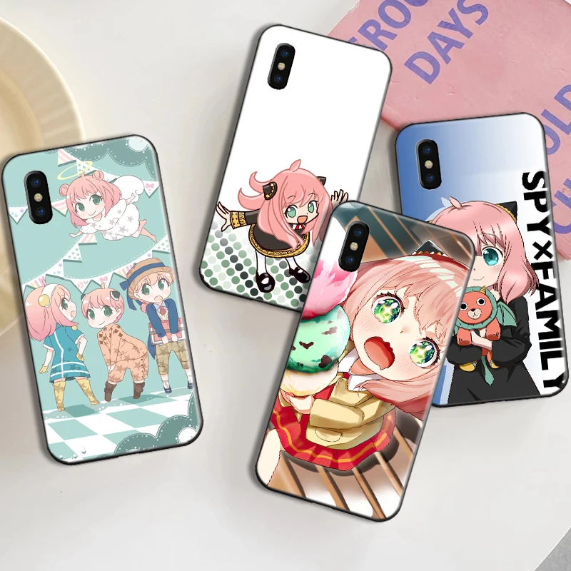 

SPY×FAMILY Anime Phone Case For Funda iPhone 13 12 11 Pro Max 13 12 Mini X XR XS Max 6 6s 7 8 Plus Black Etui Soft Coque