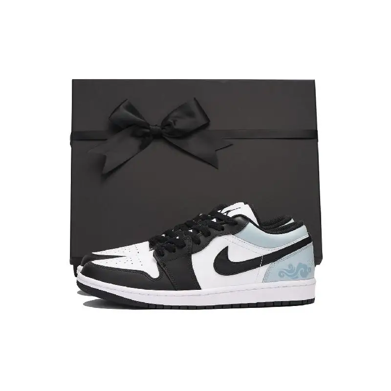 【Настроить】Винтажные баскетбольные кроссовки Air Jordan 1 мужские черные с низким