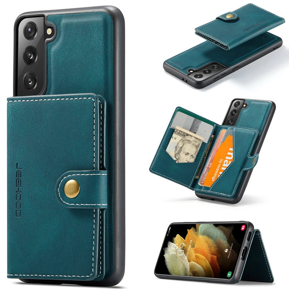 

2 in 1 Magnetic Detachable Wallet Leather Case for Samsung Galaxy S21 Plus S 21 Ultra 5G Luxury Case for Galaxy S21 Back Cover