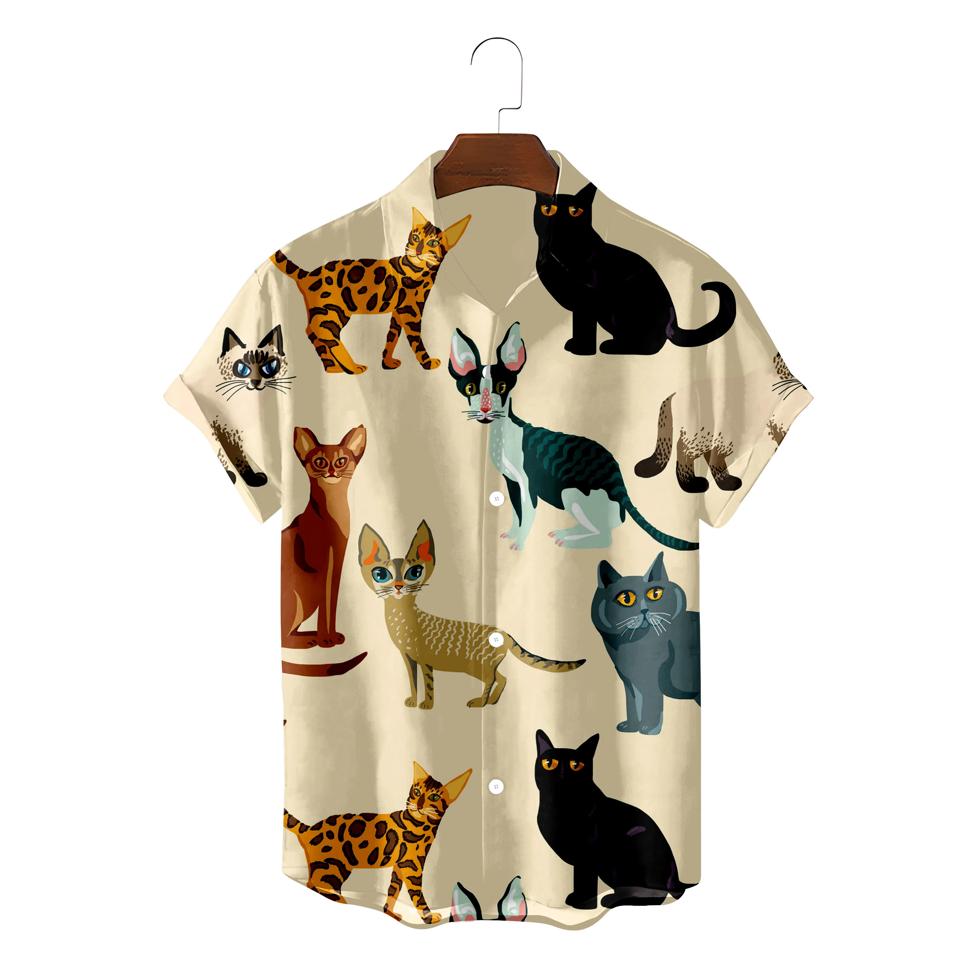 

2022 Summer Hawaiian Shirt 3D T-shirt Retro shirt Cartoon Animal Pattern Short Sleeve Man Camisa Vacation Casual Man T-shirt Bea
