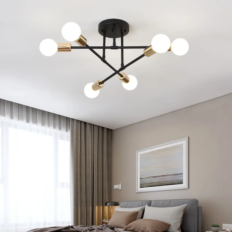 Nordic LED Ceiling Light Modern Iron Creative Glass Ball Home Living Room Restaurant Study Lighting Gold Hallway Bedroom Lamp |