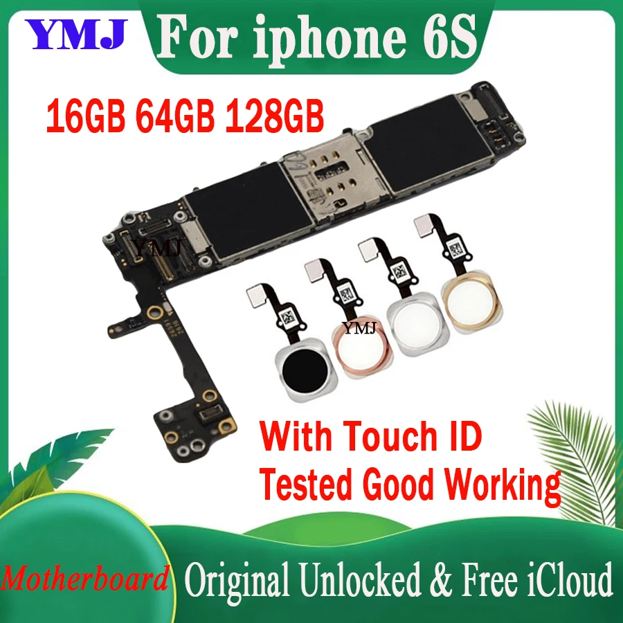 

Support System Update Logic Board Original For iPhone 6S Motherboard With Space Grey White Silver Gold Touch ID For iPhone6S MBS