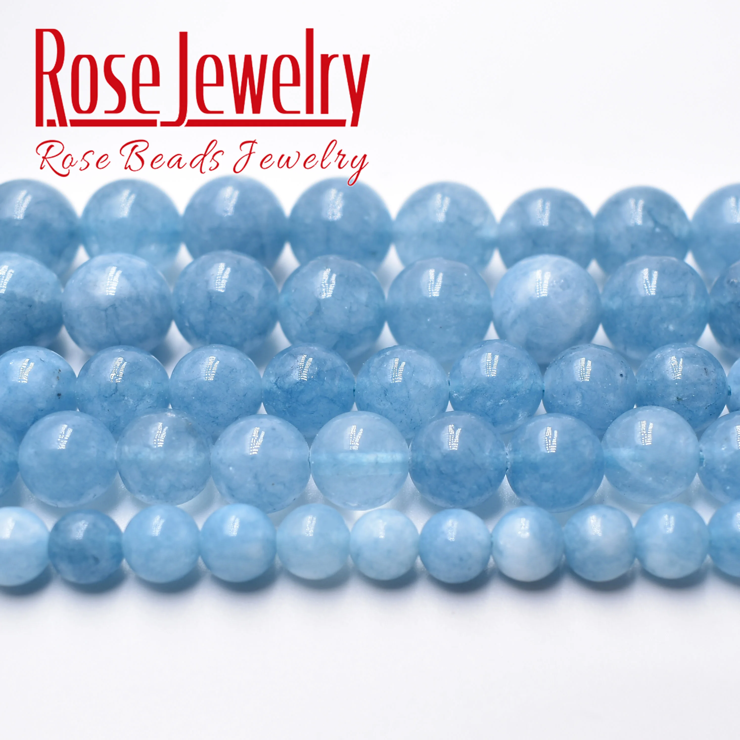 

Natural Stone Blue Angelite Angel Round Loose Spacer Beads 15" Strand 4/6/8/10/12 mm Size For Jewelry Making Diy Bracelet