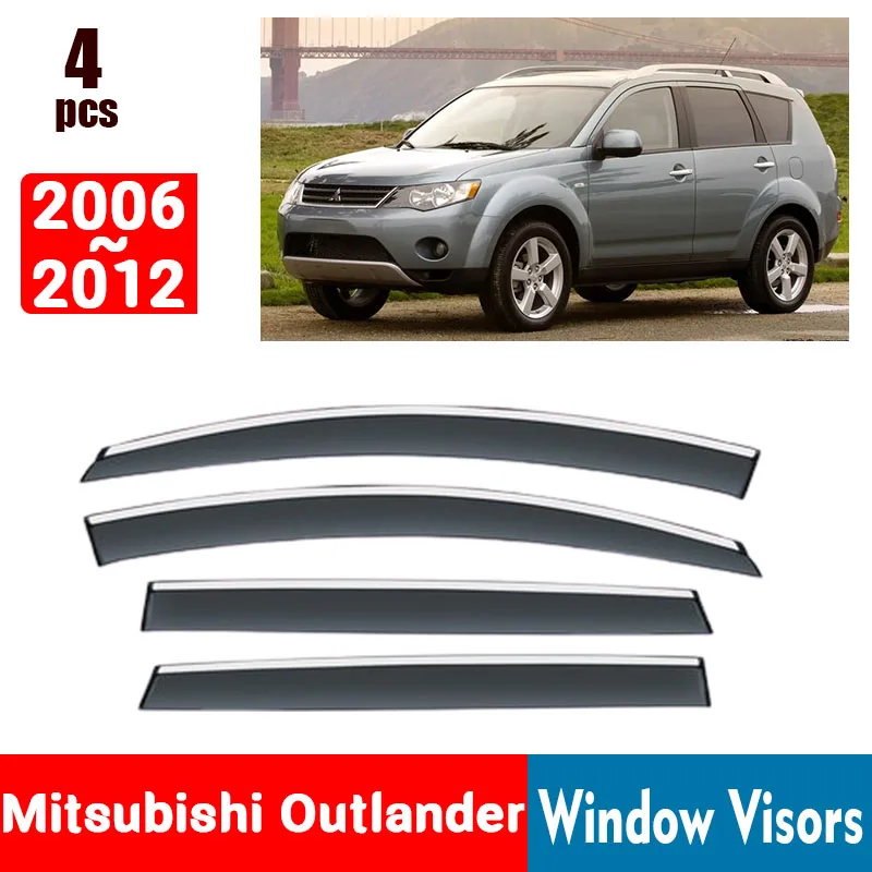 FOR Mitsubishi Outlander 2006-2012 Window Visors Rain Guard Windows Rain Cover Deflector Awning Shield Vent Guard Shade Cover
