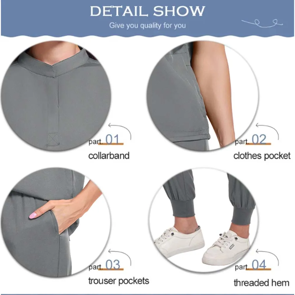 Модная медицинская униформа женские наборы скрабов больничные врачи аксессуары