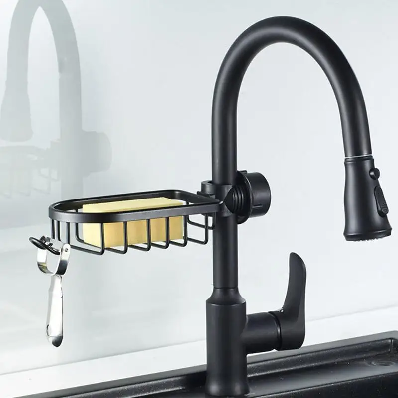 

New Drainer Storage Soap Stainless Dishcloth Rag Steel Sponge Shelf Adjustable Rack Dry Kitchen Basket Finishing Faucet Towel