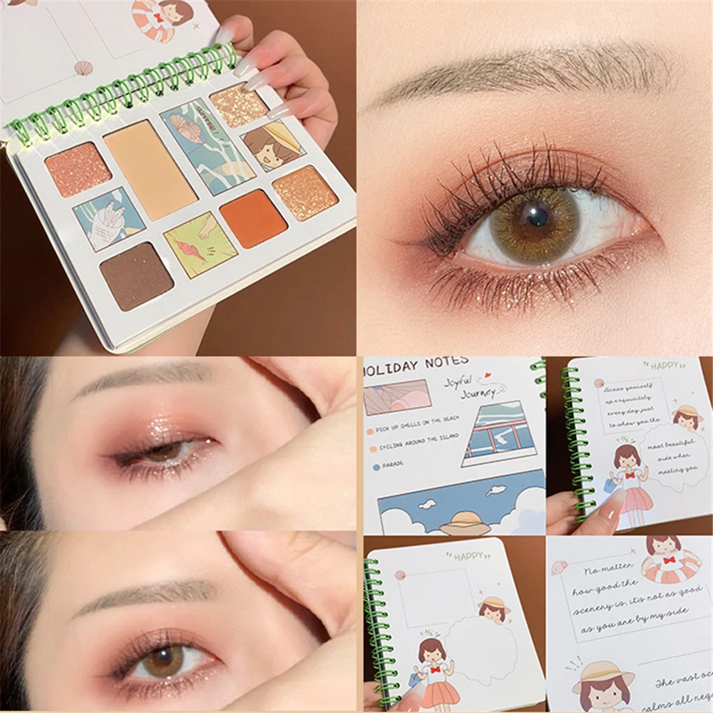 Палитра теней Для век 6 цветов блокнот матовые мерцающие Перламутровые тени