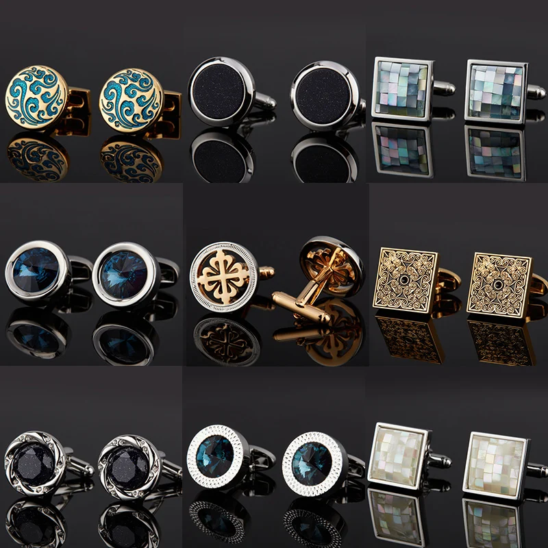 

French shirt cufflink sleeve stud Men's cuff stud Business French buckle Men's and women's high-end gift box