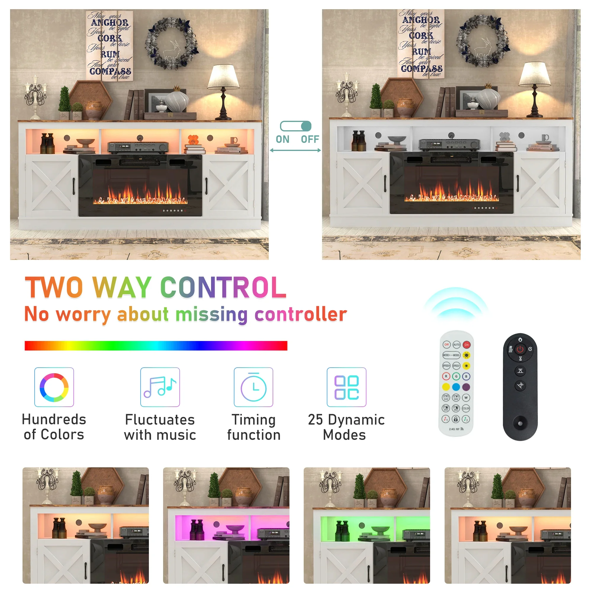 Фермерский камин телевизионная подставка для 70/75/80 дюймового телевизора 71