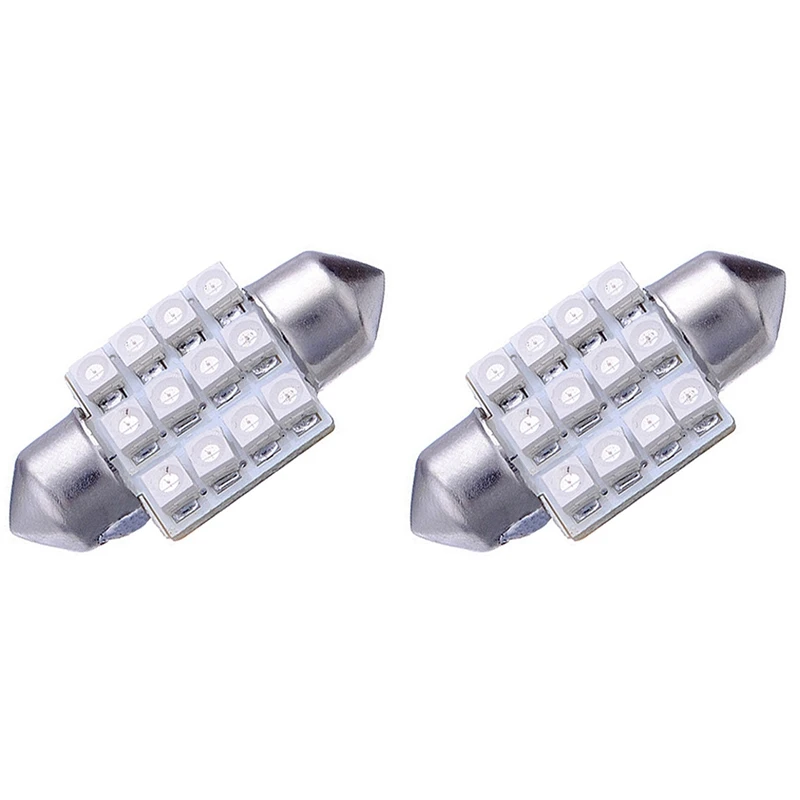 

4 шт., Синяя светодиодная лампа 31 мм 12 SMD для салона автомобиля C5W