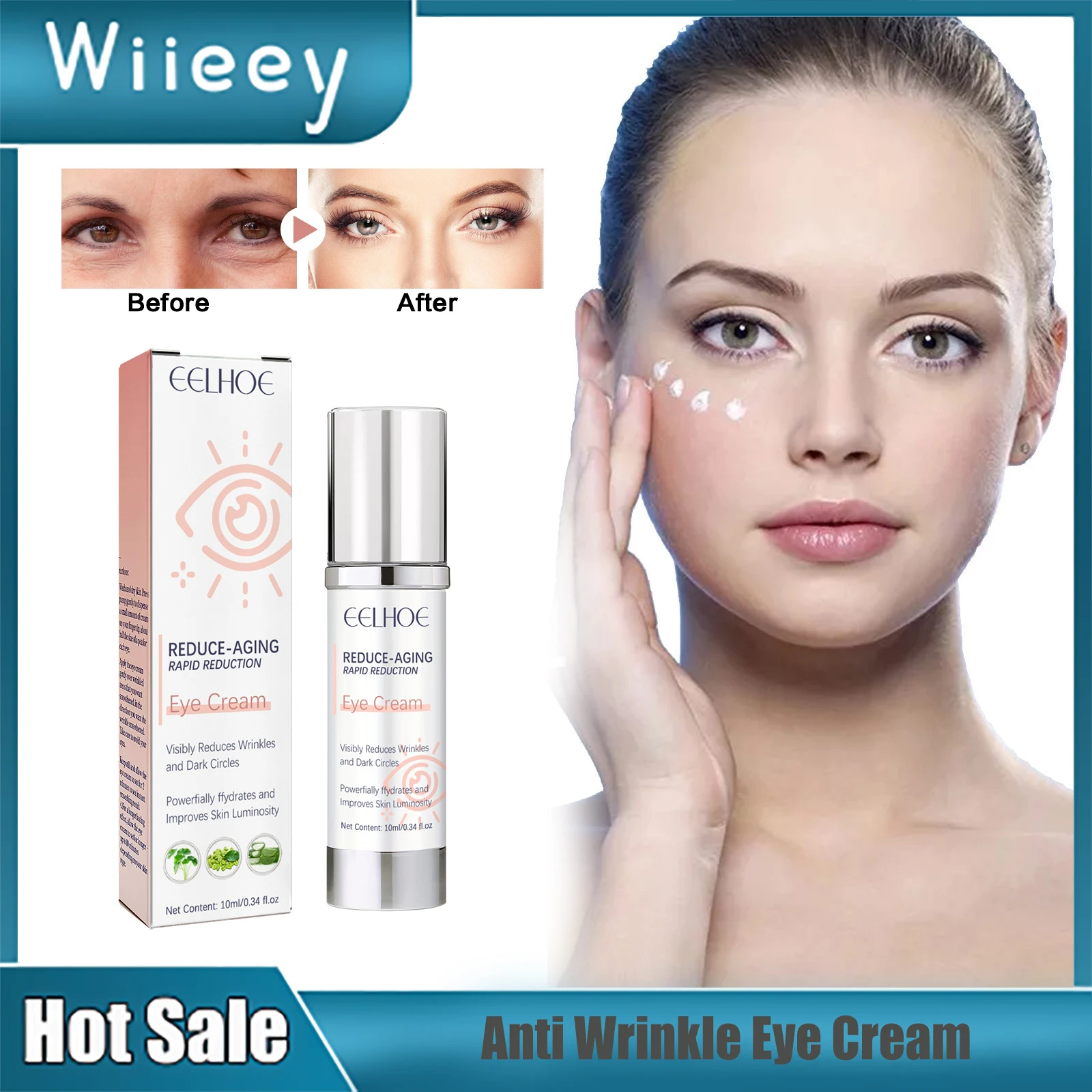 

Anti Wrinkle Eye Cream Fade Fine Lines Remove Dark Circles Eye Bags Puffiness Fat Particles Moisturize Lifting Firming Eye Cream