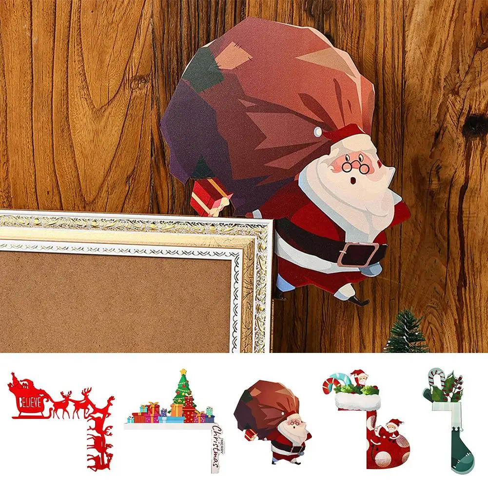 

Рождественское украшение для дверной рамы, деревянные украшения, 2023, декоративная рамка для двери, подвесной Рождественский Декор для дома, аксессуары U2R7