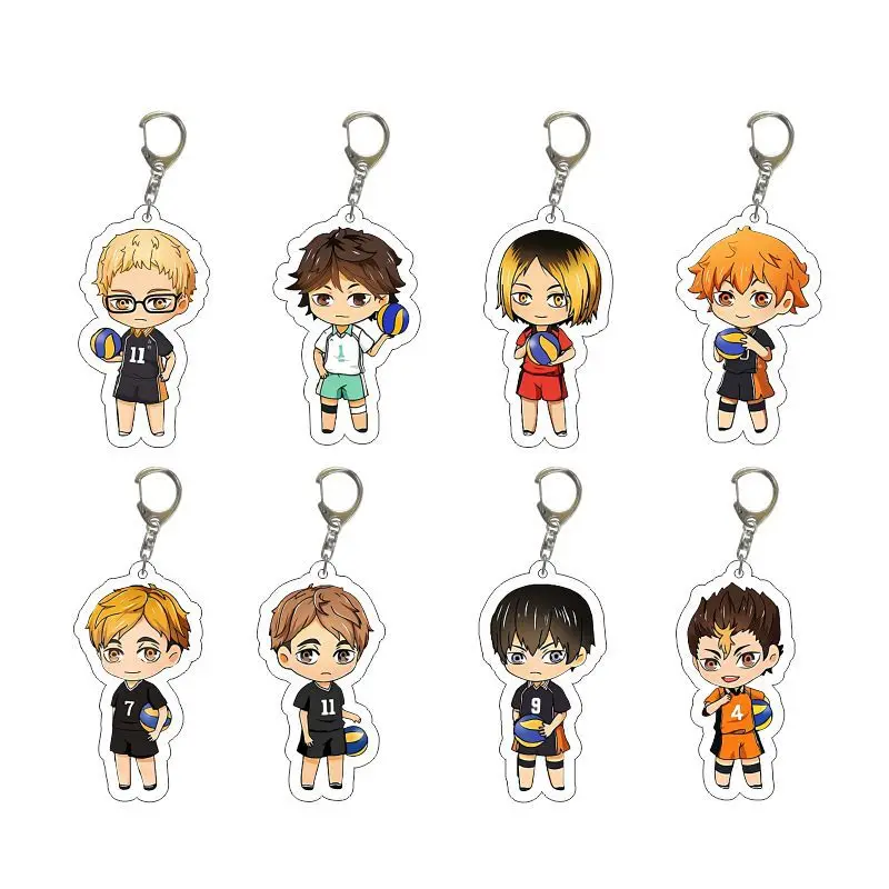 

Anime Volleyball Boy Keychain Haikyuu Kageyama Hinata Kenma Kozume Acrylic Figure Keyring Decor Bag Pendant Friends Gifts