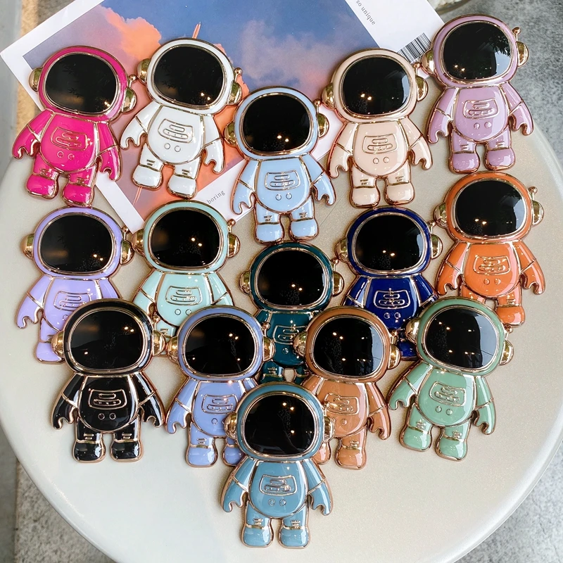 

3D милая подставка для телефона с астронавтом, кронштейн с гальваническим покрытием, универсальная подставка для iPhone, Samsung, Xiaomi, OPPO, складная подставка