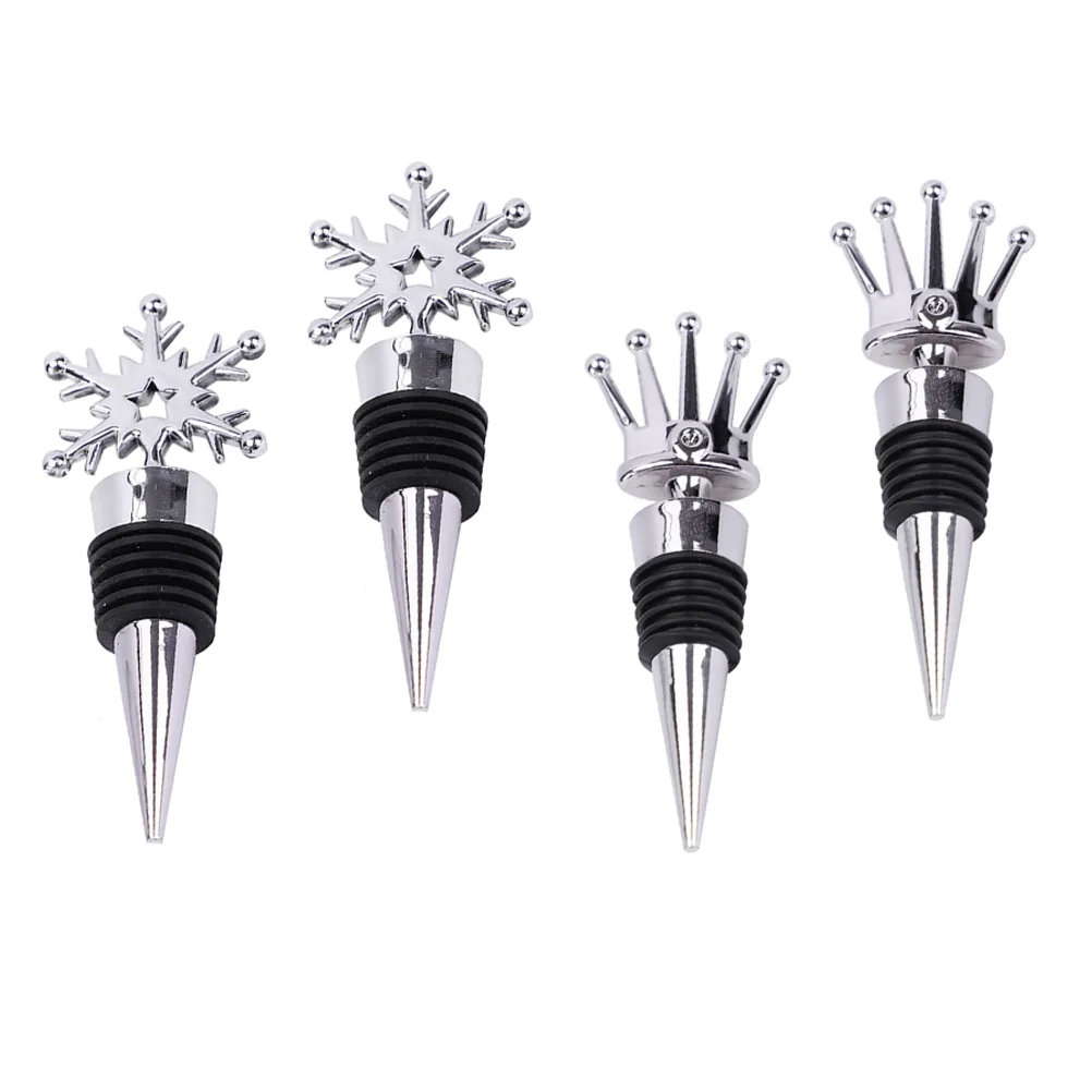 

Bottle Stopper Beverage Champagne Stoppers Plugs Decorative Vacuum Metal Sealed Kitchen Christmas Outlet Cork Cap Snowflake