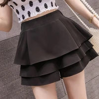ruffle shorts trouser skirt womens spring clothes new high waist a word shorts mini vintage solid color shorts 321i
