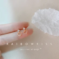 new trends for 2022 delicate crystal heart stud earrings for women fashion charm jewelry girlfriend party favors