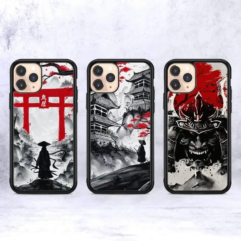 

Red Sun Japanese Anime Phone Case Silicone PC+TPU Case for iPhone 11 12 13 Pro Max 8 7 6 Plus X SE XR Hard Fundas