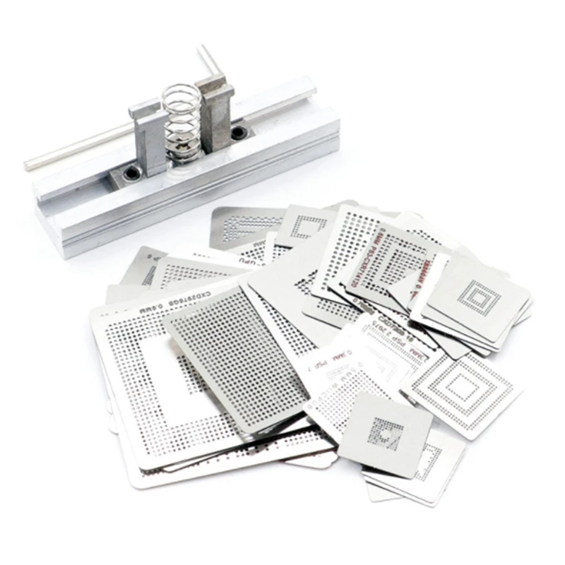 

47Pcs/Set Game Consoles Directly Heating BGA Stencil + BGA Jig BGA Reball Kit For 360CPU PS3-CPU WII GPU CXD2949CGB