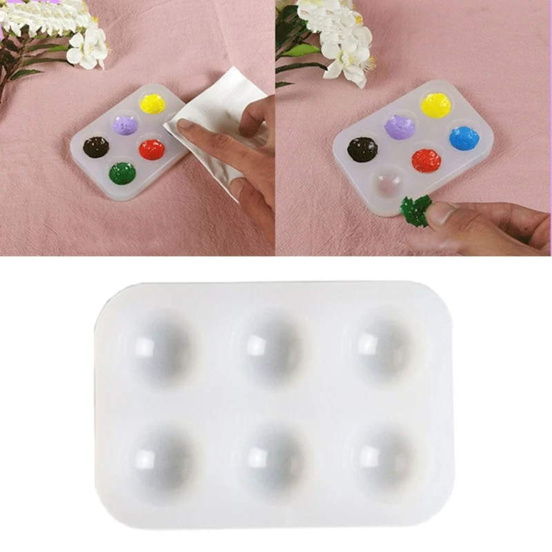 

Painting Palette Silicone Resin Mold Round Shaped Epoxy Silicone Casting Mold Artist Paint Color Mixing Tray Palette Art