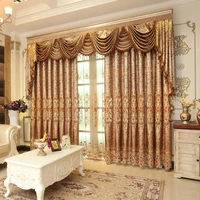 1pc pelmet european royal luxury valance curtains for living room window golden curtain for bedroom tulle jacquard curtain