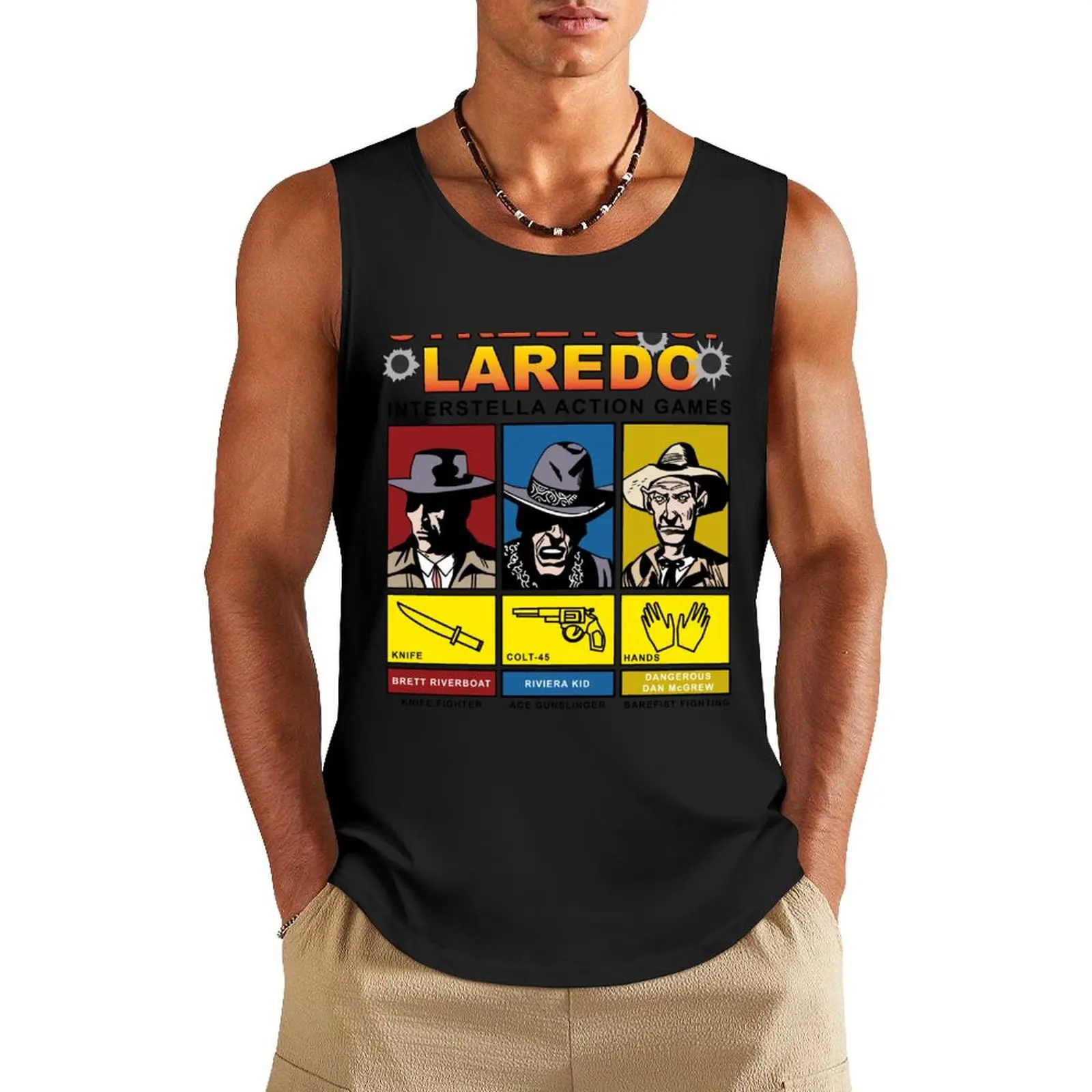 Gunmen of the Apocalypse Streets Laredo Game Tank Top Мужская жилетка Футболка для фитнеса без рукавов