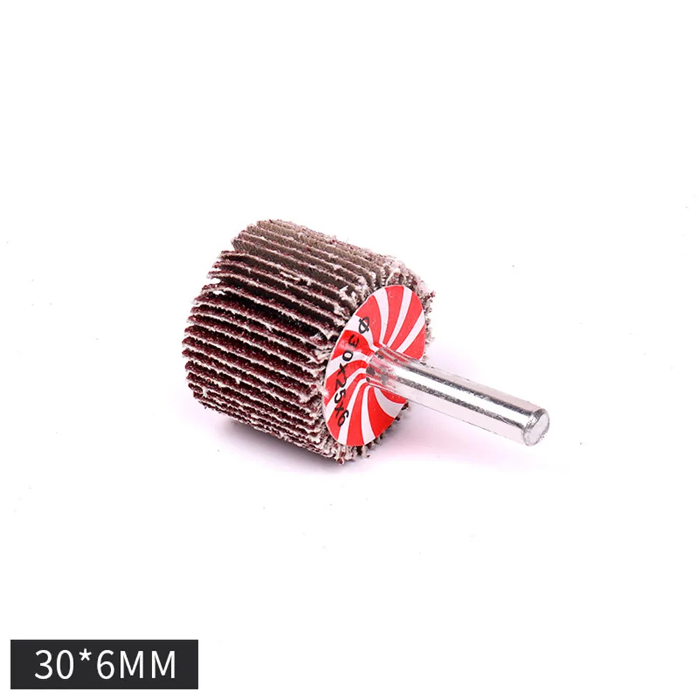 

20Pcs Fan Flap Grinding Wheel Polishing Bit 80 Grit 6mm Connection Rod 15-80mm Diameter For Rotary Tools Lamellar Grinder