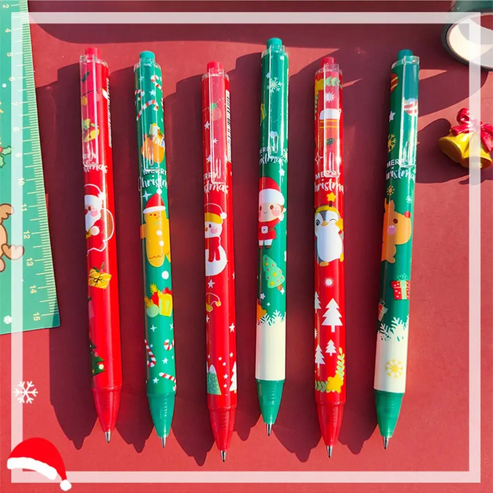 

Шариковая ручка с мультяшным Санта Клаусом, елкой, оленем, подарки для начальной школы, канцелярские принадлежности, Рождественский Декор, ...
