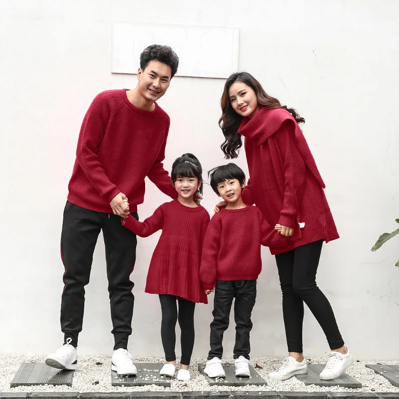 

Family Matching Sweaters For Autumn Winter Mother Daughter Dad Son Knit Sweater Couple MatchingOutfit Adults Kids Baby Sweaters