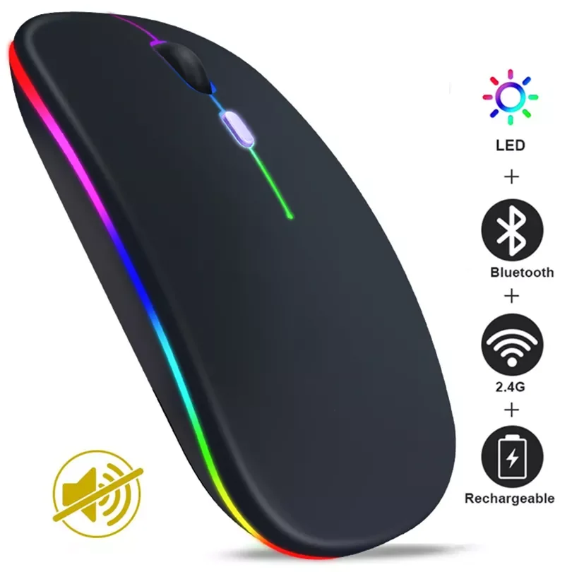 

Bluetooth Mouse Wireless Mouse USB Computer Mouse Silent Ergonomic Mause Gamer Rechargeable LED Gaming Mice For PC Laptop