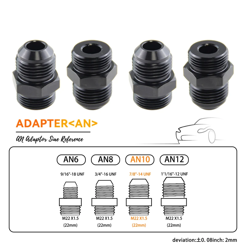 

4 шт. M22x1.5 к мужскому адаптеру AN10, фитинг для масляного радиатора воды/топливного бака + уплотнительное кольцо