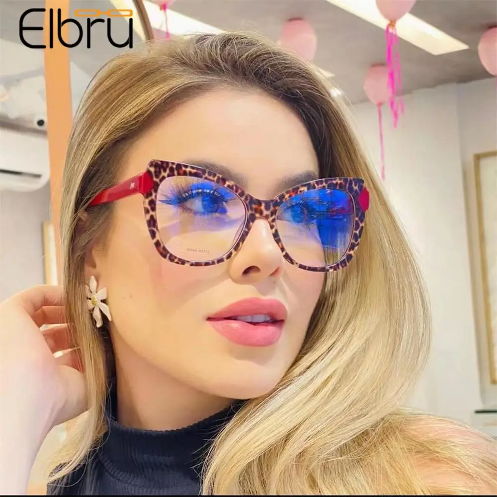 

Elbru Anti Blue Rays Cat Eye Women Glasses Ladies Cateye Vintage Fashion Computer Blue Light Eyeglasses Optical Eyewear Frames