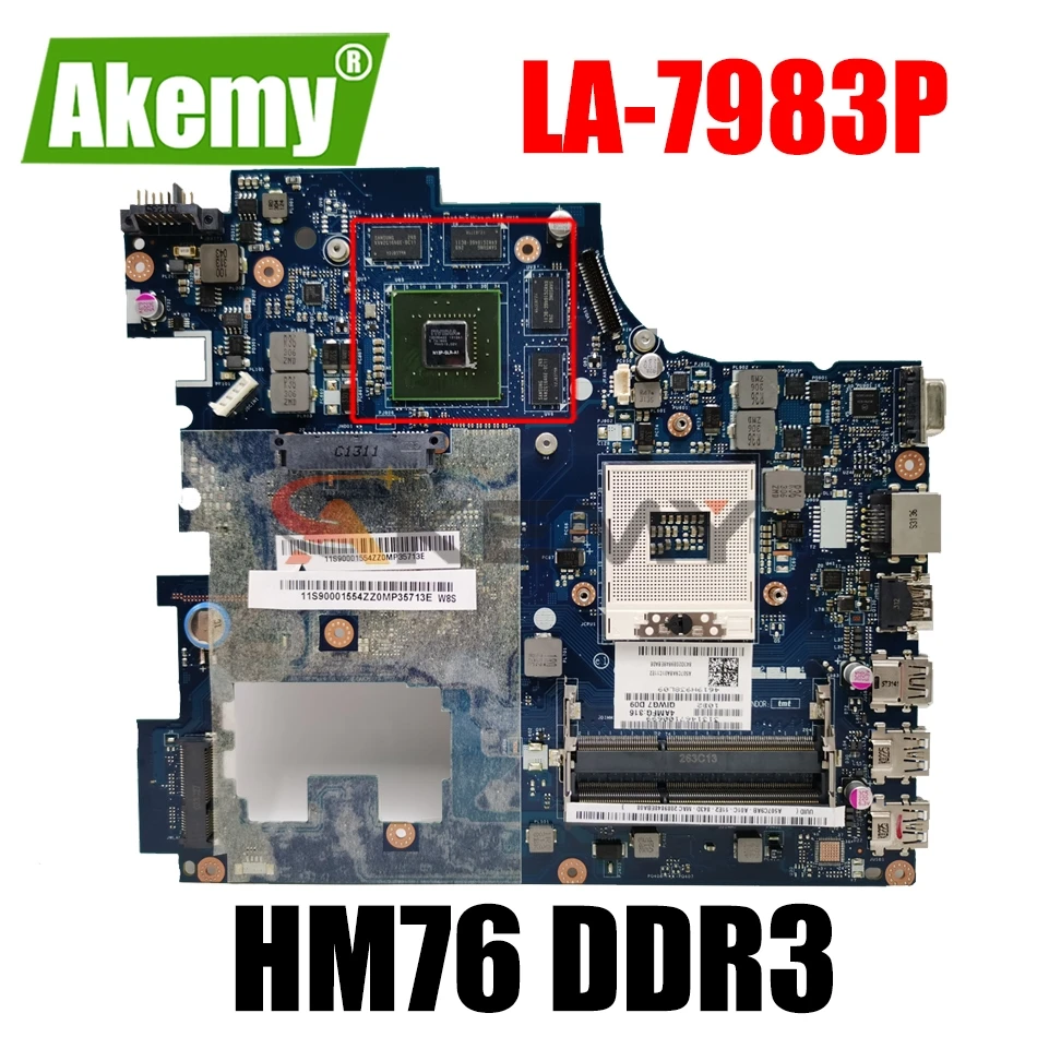 

Высокое качество LA-7983P для Lenovo Ideapad G780 QIWG7 LA-7983P HM76 PGA989 DDR3 8 видео чипов материнская плата 100% полностью протестирована