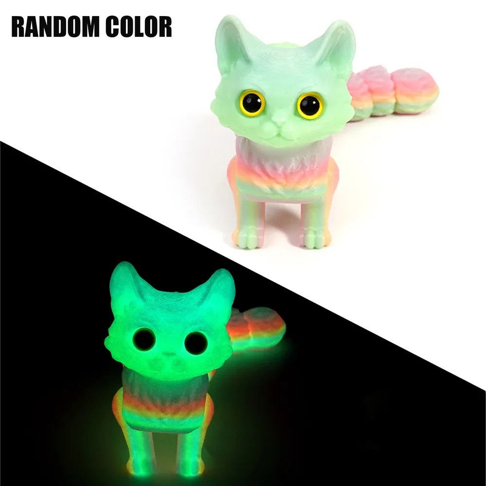 

НОВЫЙ 3D-принтерный кот с несколькими подвижными шарнирами для домашних аксессуаров, украшение стола, детские подарки, фигурка