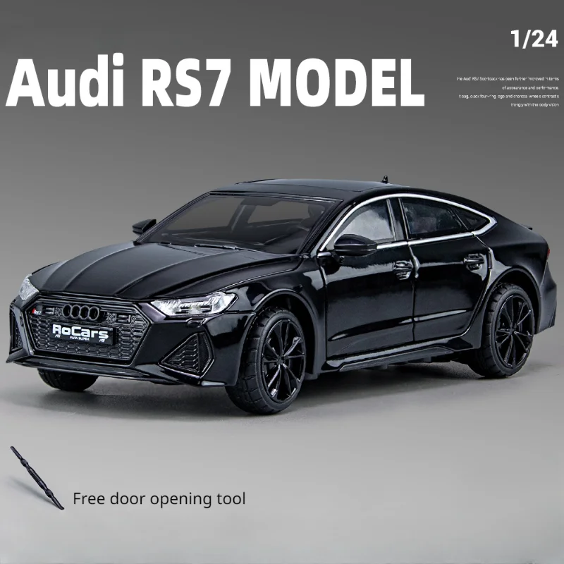 

Модель автомобиля Audi RS7 RS6 Coupe из сплава в масштабе 1:24, литой и игрушечный автомобиль, металлическая Игрушечная модель автомобиля, украшения, детский игрушечный автомобиль, подарок