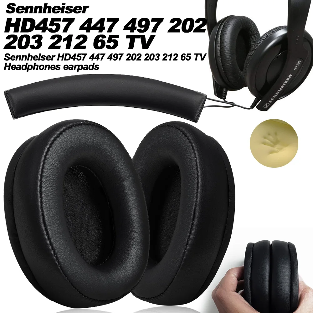 Фото Подушечки для наушников для Sennheiser HD457 HD447 HD497 HD202 HD203 HD212 HD65, сменные подушечки для телевизора, наушники с эффектом памяти №1