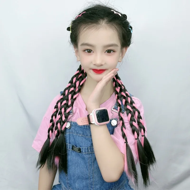 Короткое видео: Детский парик с розовыми краями оплетка боксера и двойной