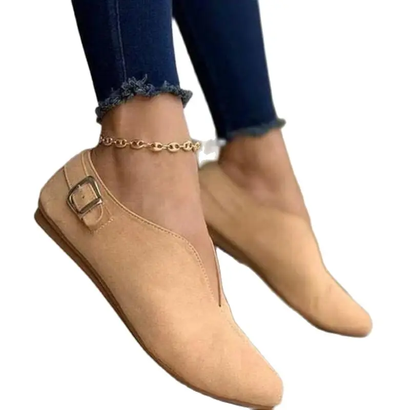 

Туфли женские с острым носком, замша, лоферы, без застежки, Ретро стиль, плоская подошва, Повседневная летняя обувь, 2023