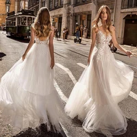 mori style bride exterior scence for traveling photo seascape vacation backless light wedding dress