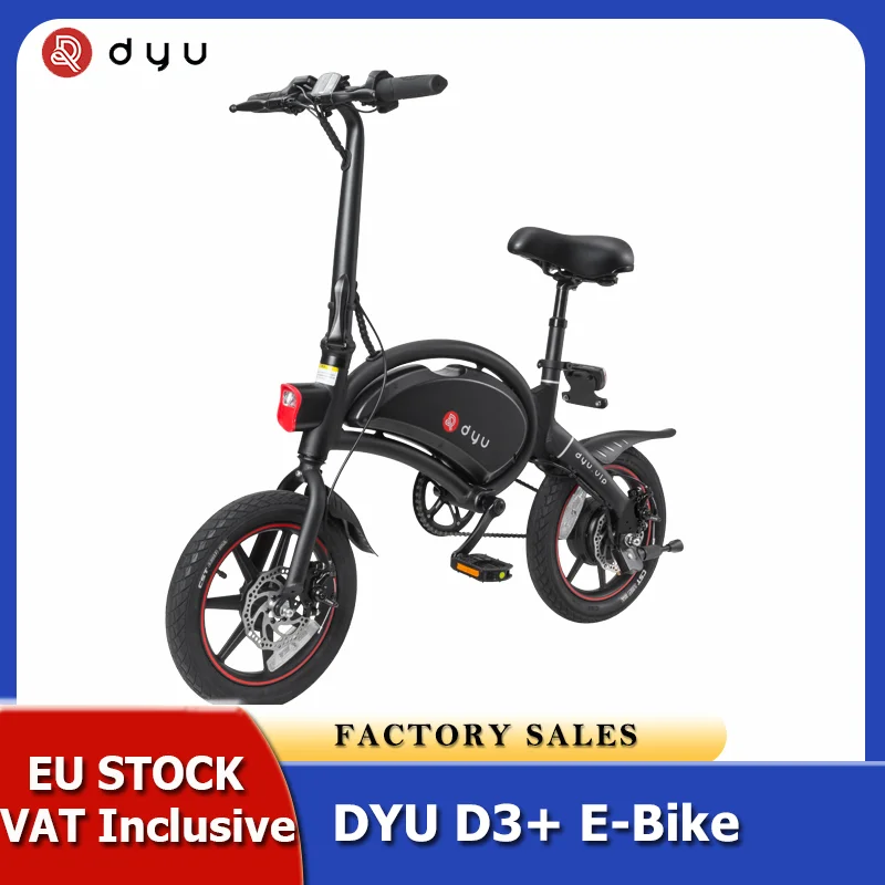 

DYU D3+ Folding Ebike 14Inch Mini Electric Bicycle 250W 36V 10AH Smart APP Standard Version Power Assist City Outdoor Scooter