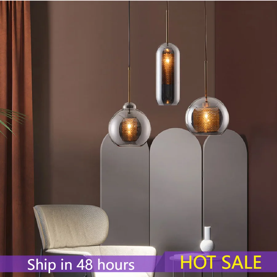 

Nordic Design Glass LED Lighting Light Fixtures Living Room Bedroom Pendant Lamp Lights Kitchen Hanging Lamps Modern Home Decor