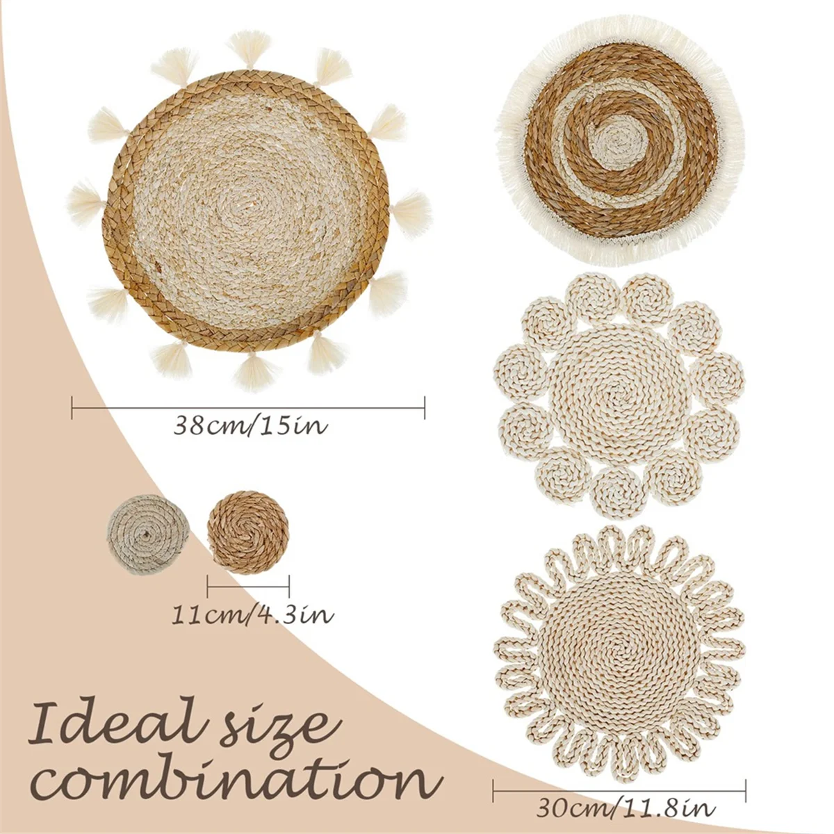 6 шт. декоративные плетеные настенные корзины в стиле бохо