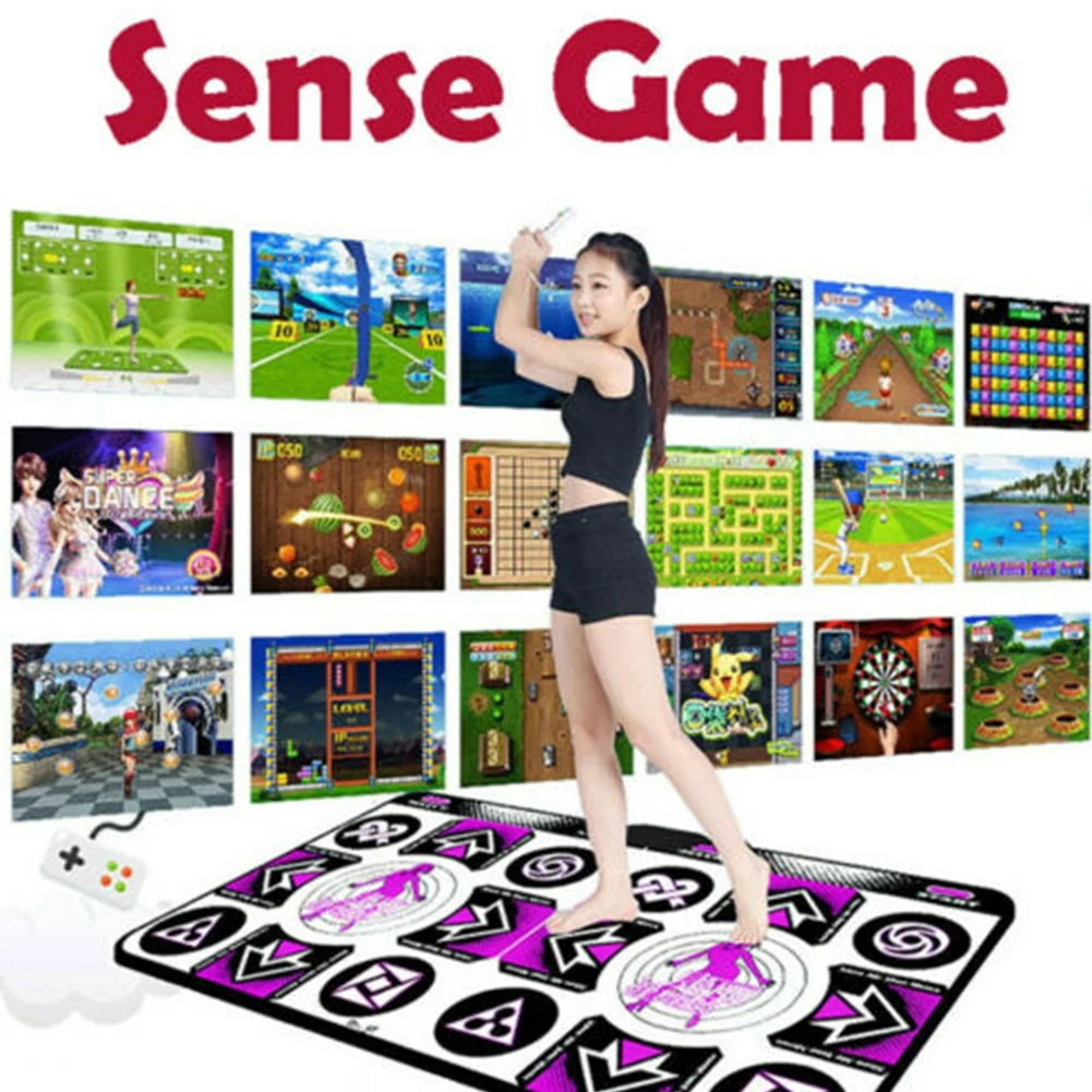 

Sense Game PVC For PC TV English Version With Wireless Receiver Foldable Limbs Eyes Coordination Double Players Dance Mat