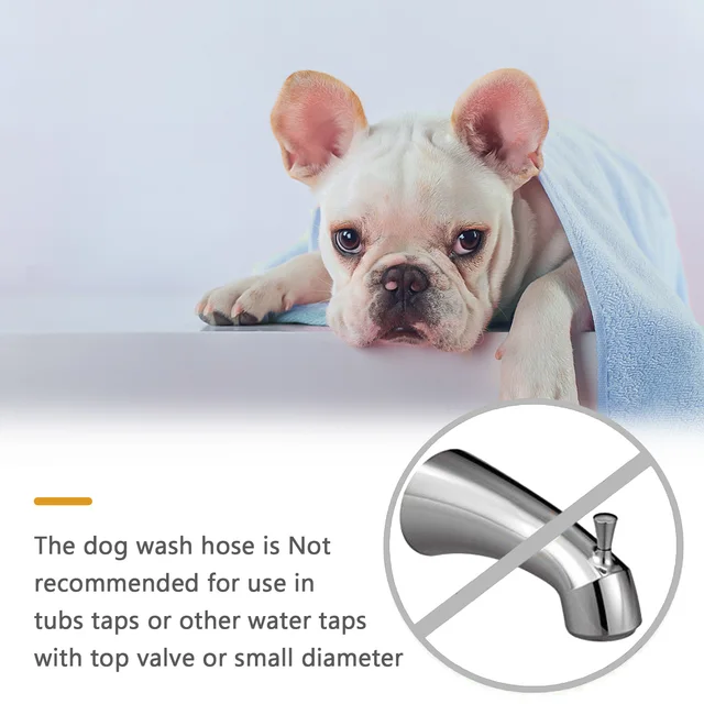 Handheld Pet Shower Hose Slip-on Dog Wash Hose Attachment for Showerhead Sink 5FT Hose Length 4